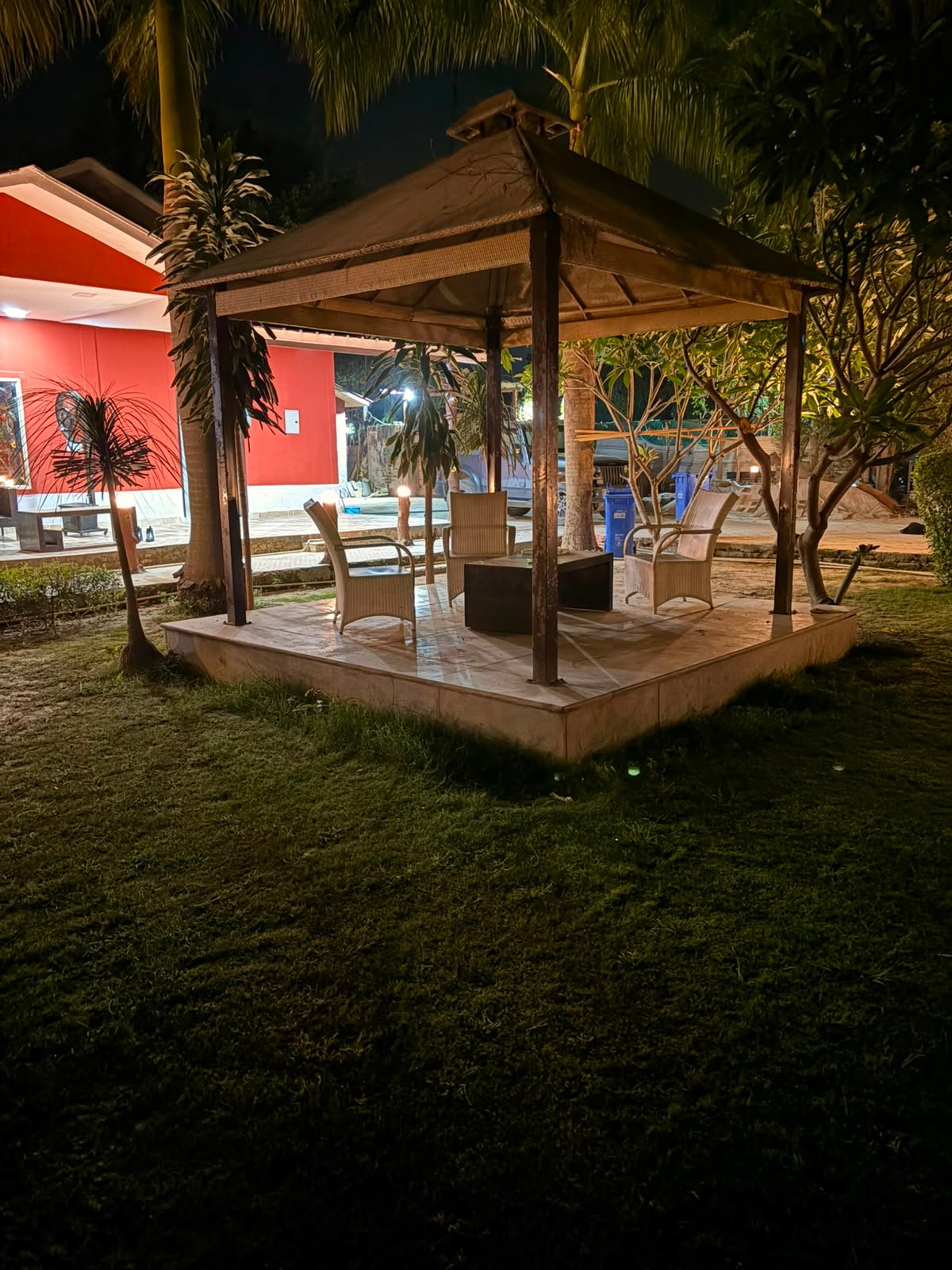 Poolside gazebo at TAG Farm